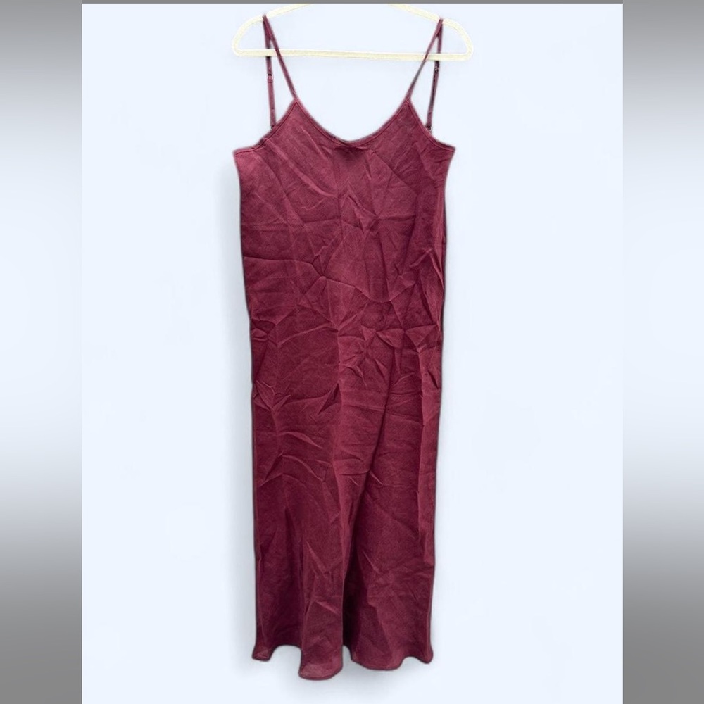 Baserange Dydine Dress - XL - Burgundy- Linen